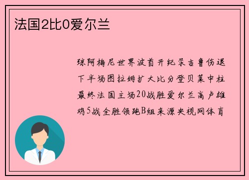 法国2比0爱尔兰